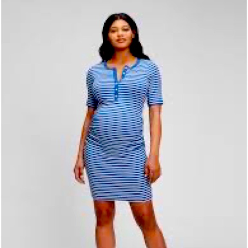 Gap maternity blue stripe dress NWT